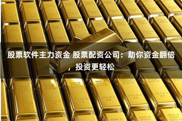 股票软件主力资金 股票配资公司：助你资金翻倍，投资更轻松